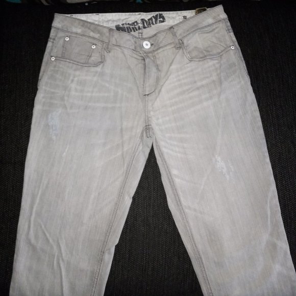 Nine Days Gray Distressed Jeans - Picture 2 of 3